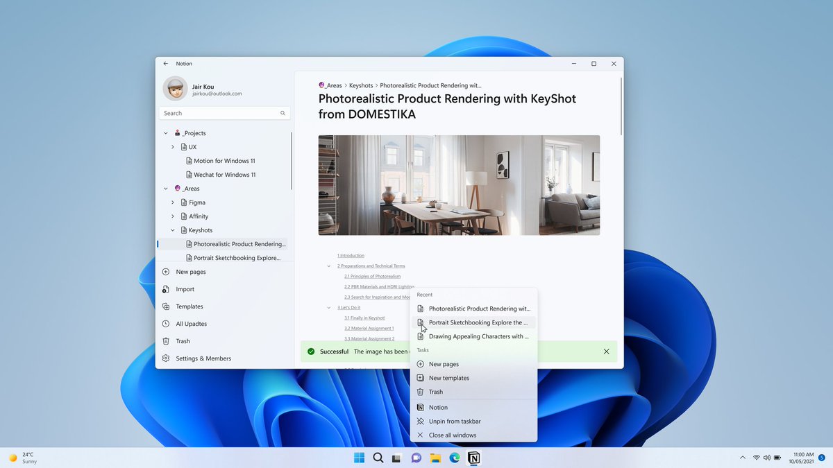 K_YaoLin's tweet image. 发一些最近的一些 Fluent Design 的尝试，全部使用 Figma 制作，使用社区里共享的 Template。重构了一些平时用的比较多但是交互体验比较差的App，比如微信甚至没有支持系统的 Toast 通知

WinUI3 确实很好看，和 Windows 11 太搭了🌝

#fluentdesign #uwp #figma #Notion #winui3 #Windows11