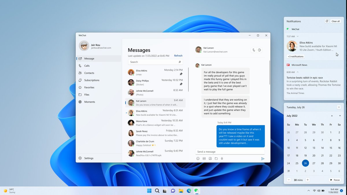 K_YaoLin's tweet image. 发一些最近的一些 Fluent Design 的尝试，全部使用 Figma 制作，使用社区里共享的 Template。重构了一些平时用的比较多但是交互体验比较差的App，比如微信甚至没有支持系统的 Toast 通知

WinUI3 确实很好看，和 Windows 11 太搭了🌝

#fluentdesign #uwp #figma #Notion #winui3 #Windows11