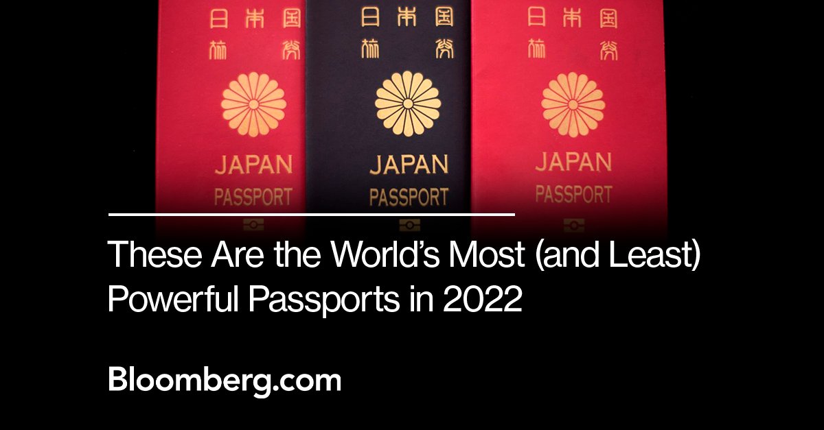 Henley Passport Index 2022: World's Best Travel Document Is Japan's Passport  - Bloomberg