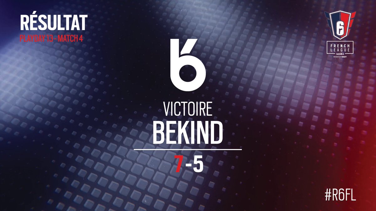 Victoire de la <a href="/TeamBeKind/">#BeKind</a> face à <a href="/AcendClub/">ACEND CLUB</a> sur le score de 7 manches à 5 👏 #R6FL