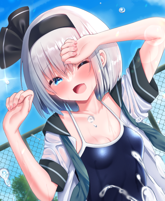 ししきさんのスク水合同誌に競スク×セーラ服妖夢ちゃんのイラストで参加させて頂いております～～!!🙌💕
めっっちゃめちゃ豪華な参加絵師さんたちとスク水尊師ししきさんによるスク水愛がたっぷり詰まった最高の一冊になってますので是非是非お手にとってください✨✨日曜日東ト44bへGOです!! https://t.co/KmtYZ3SRv8 