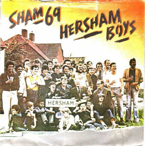 Hersham boys, Hersham boys
Laced up boots and corduroys
Hersham boys, Hersham boys
They call us the Cockney cowboys!

Released on this day in 1979 'HERSHAM BOYS' by #SHAM69