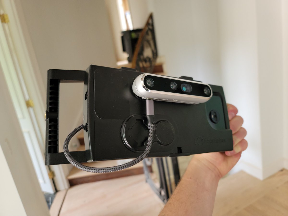 DotProduct3D's tweet photo. Quite the package in action for some #homerenovation and #3Ddesign work!👍@iOgrapher Multi Case + @MotorolaUS/@Android phone + #Dot3DPro + @IntelRealSense #D455

#construction #interiordesign #realsense #3dscanning #android #handheld #dot3d https://t.co/TU4M1Z6qOh