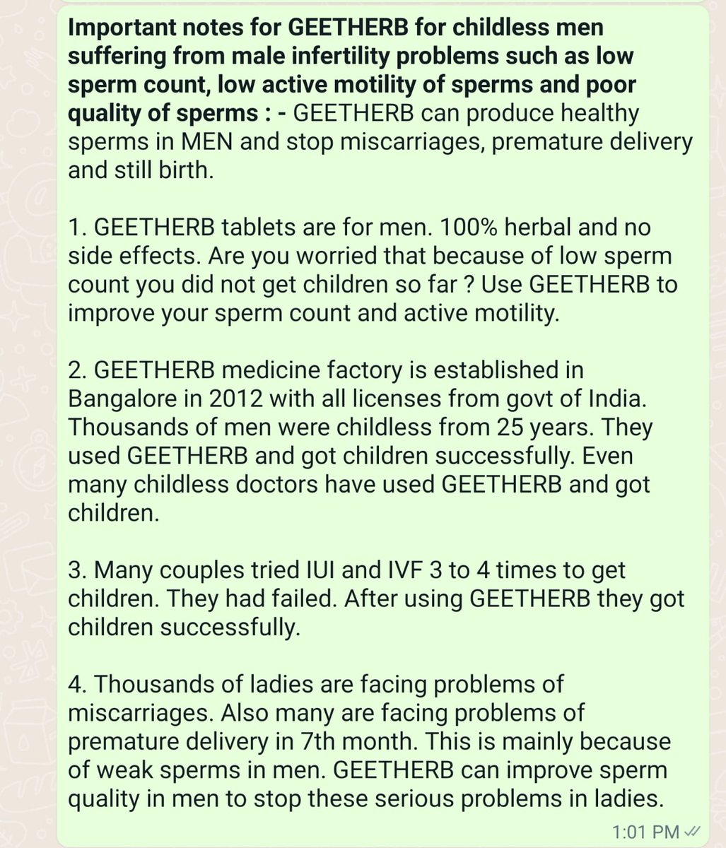 kuwait_geetherb's tweet photo. @Babyloss1980, Sir/Madam, we have invented GEETHERB herbal tablets for MEN in 2012 itself. GEETHERB can produce healthy sperms in MEN to get rid of miscarriages, premature delivery &amp; still birth. Because of pollution MEN are losing sperm quality. 21000 miscarriages/month in UK !! https://t.co/mRxdRFU52M