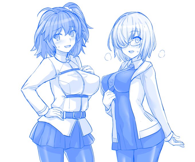 ぐだマシュの衣装差分作ってた 