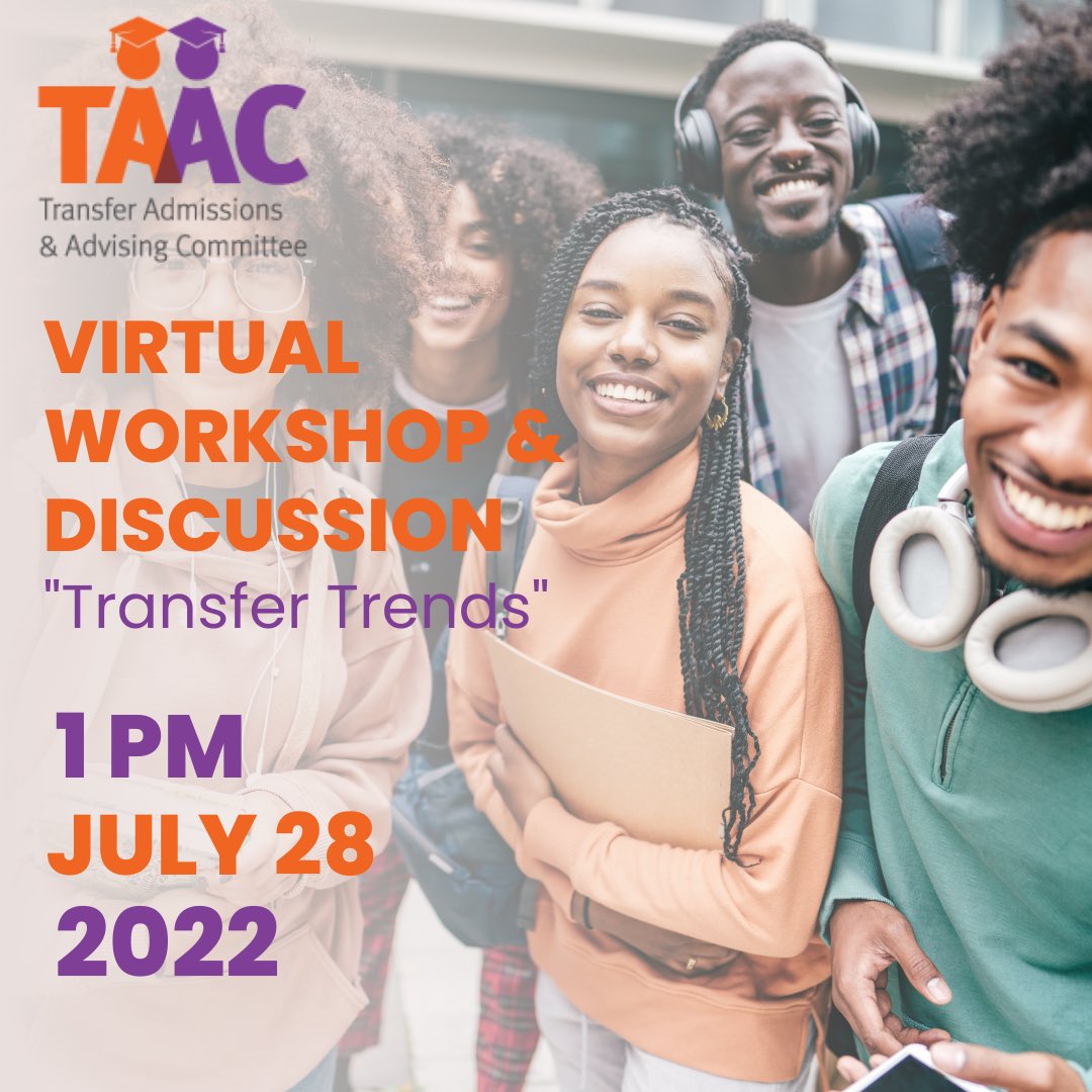 Will we see you at our Virtual Workshop Tomorrow?! 

We are covering the most common trends we have seen in the transfer student population.

We invite you to join the conversation TOMORROW at 1:00pm. 👈

us02web.zoom.us/j/88422623978?…