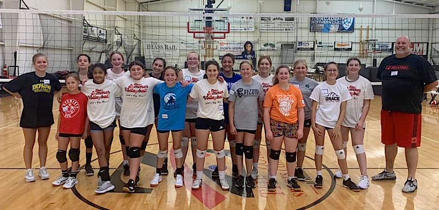 SOLID GROUP PUTS FINISHING TOUCHES ON POSITIONAL VOLLEYBALL CAMPS: 16 girls participated in today's Positional Camp. Jon Hutton ran today's camp &amp; we welcomed Avery Christy, a setter at DePauw, who helped train the girls! 55 MS &amp; HS players attended Positional Camps!