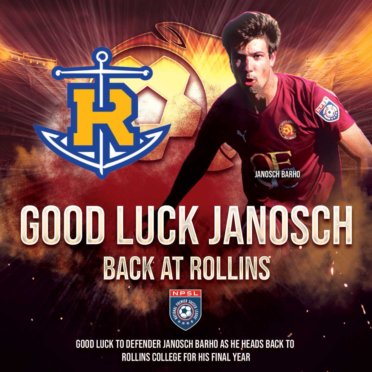 CfscPanthers's tweet photo. One of our new defenders this @NPSLSoccer season, Janosch Barho was another bright spot for us throughout the summer and we look forward to watching him play his final season at @RollinsSoccer Good luck Janosch! #npsl #cfscpanthers #rollinscollege https://t.co/A1l69srtmy