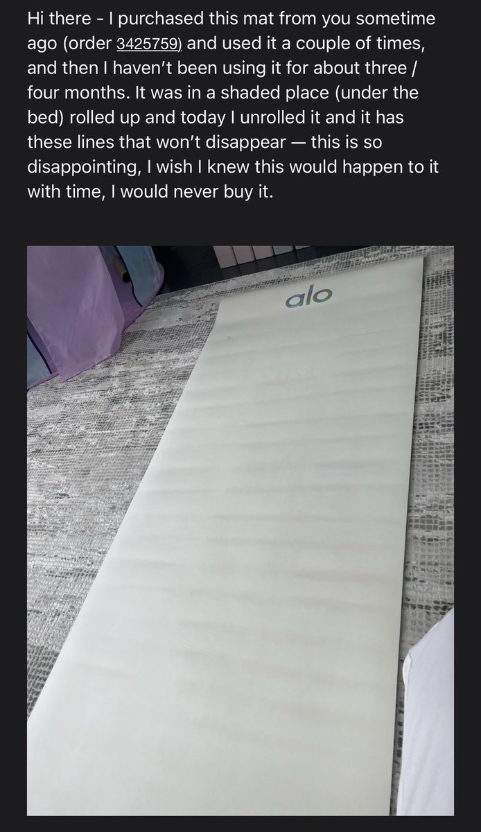 yskalins's tweet photo. @aloyoga I am done being ALO customer… My first shopping experience was bumpy bc my package was lost and customer care was amazing, and this time around it was horrendous. Thanks for nothing, Matthew &amp; your manger - ppl do make or break places  @lululemon here I come. https://t.co/ttELkHauMz