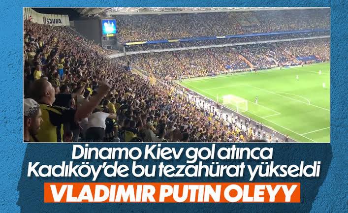 Bir Fenerbahçe Taraftarı olarak bugün yapılan“Vladimir Putin” tezahüratını kınıyorum.Spor ile insanlık arasındaki bağ bu kadar yerlere düşürülmemelidir.Bugün bir rusya takımı ile maç yapsaydık ve yine kaybetmiş olsaydık bu seferde “Volodimir Zelenski”diye mi tezahürat edecektik ?