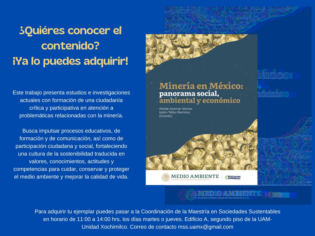 msociedades's tweet photo. Libro 
"Minería en México: Panorama social, ambiental y económico"
Obtenlo en físico o descárgalo en la siguiente liga
https://t.co/vU6xcF0zrw https://t.co/rmcFu4lDdD