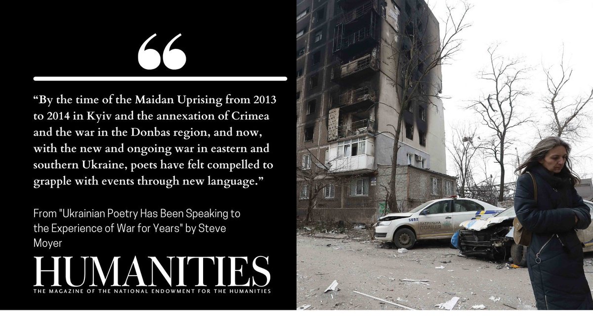 "The writers in these circumstances—for the most part in the Donbas region—try to find the words for war." Steve Moyer situates the power of current Ukrainian poetry to name &amp; bear witness to tragedy within a decades-long tradition. Read more here: tinyurl.com/yemd4wxw