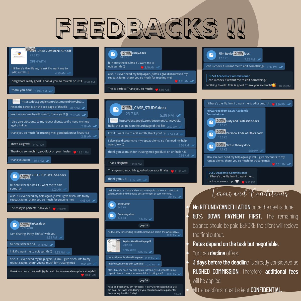 yuridlsuacadcom's tweet image. Hello, everyone! I am Yuri, your academic commissioner 😉 If ever you’re struggling with writing and doing your tasks due to the surge of requirements, I can help you out! Don&apos;t hesitate to DM me. 🫶🏽

🏷️ commissioner academic commissions essay module accounting research infograph