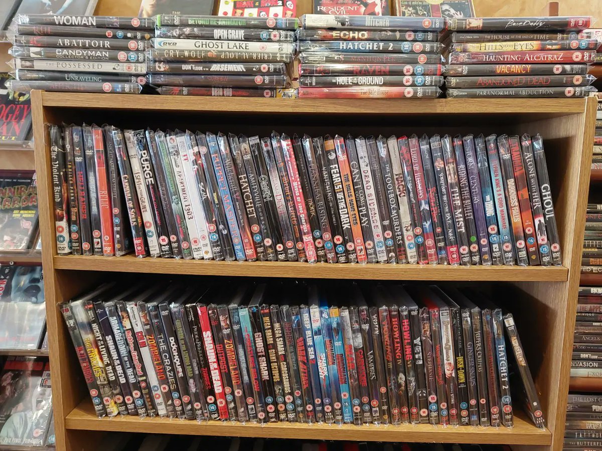 TheMovieStore22's tweet photo. Horror section...... anything you like? We update this section daily ๐ค๐ #dvdcollector #dvd #horrormovies #TheMovieStore #moviecollector #physicalmedia https://t.co/hTFauyC53M