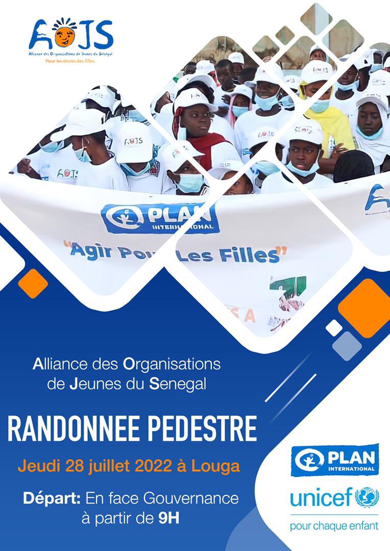 Allez la famille! Demain on porte les joggings et les chaussures de sport, nous allons marcher pour les filles. 👧🏾 

👉🏾 Louga, en face de la gouvernance, heure de départ 9h. 

Votez pour les droits des filles 🇸🇳