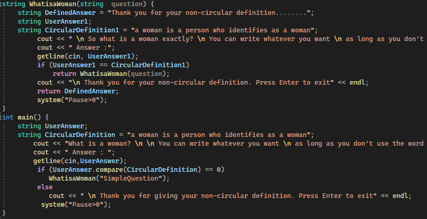 Echaminya's tweet image. Here's the source code to my previous post. I'm getting to terms with version control and I uploaded it on github too in case you wanna try the program out. It's a very small file.🙂 github.com/echaminya/What…  #100DaysOfCode #CPP #RecursiveFunctions #Recursion