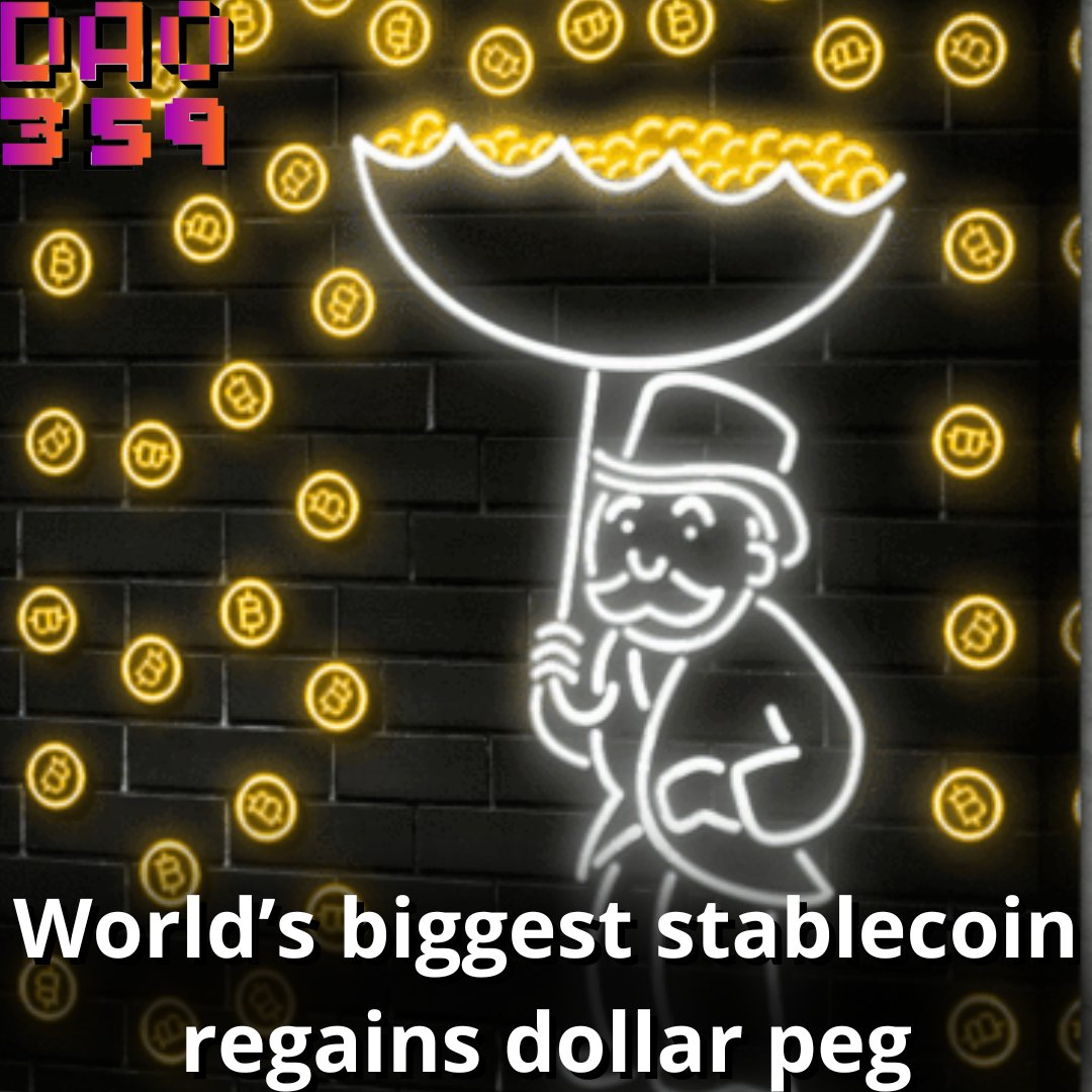 🤩 🤩 The world's largest #stablecoins by market value regained its dollar #peg on July 20 and remains steady since, the first such instance since the collapse of Terra's algorithmic #stablecoin #TERRA  or UST (now TerraClassicUSD) in the second week of May

Any thoughts on that?