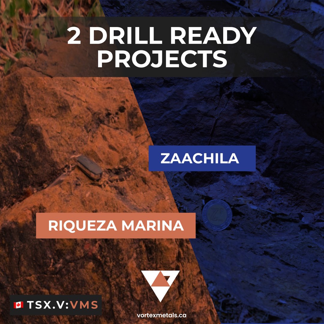 VortexMetalsVMS's tweet photo. We currently have 2 drill ready projects both located in Oaxaca, Mexico:

1. The Riqueza Marina - Three mineral leases totaling 15,840 hectares
2. The Zaachila - 3,264 hectare mineral lease

Follow us for all updates &amp; news.

🇨🇦 TSX.V: VMS 

#tsx #cse #tsxv #copper #gold #mining https://t.co/TvjigtNo3D