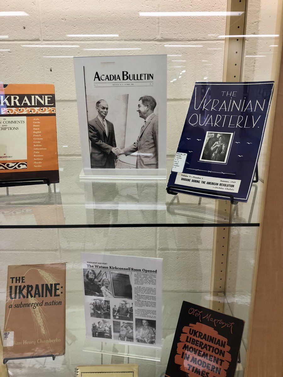 acadialibrary's tweet photo. Come see our latest book display in the library!
Ukrainian titles from the Kirkconnell Collection, usually located in our Special Collections, are now on display in the lobby of the library πΊπ¦
#acadialibrary @AcadiaU https://t.co/CYaaAdMDkD