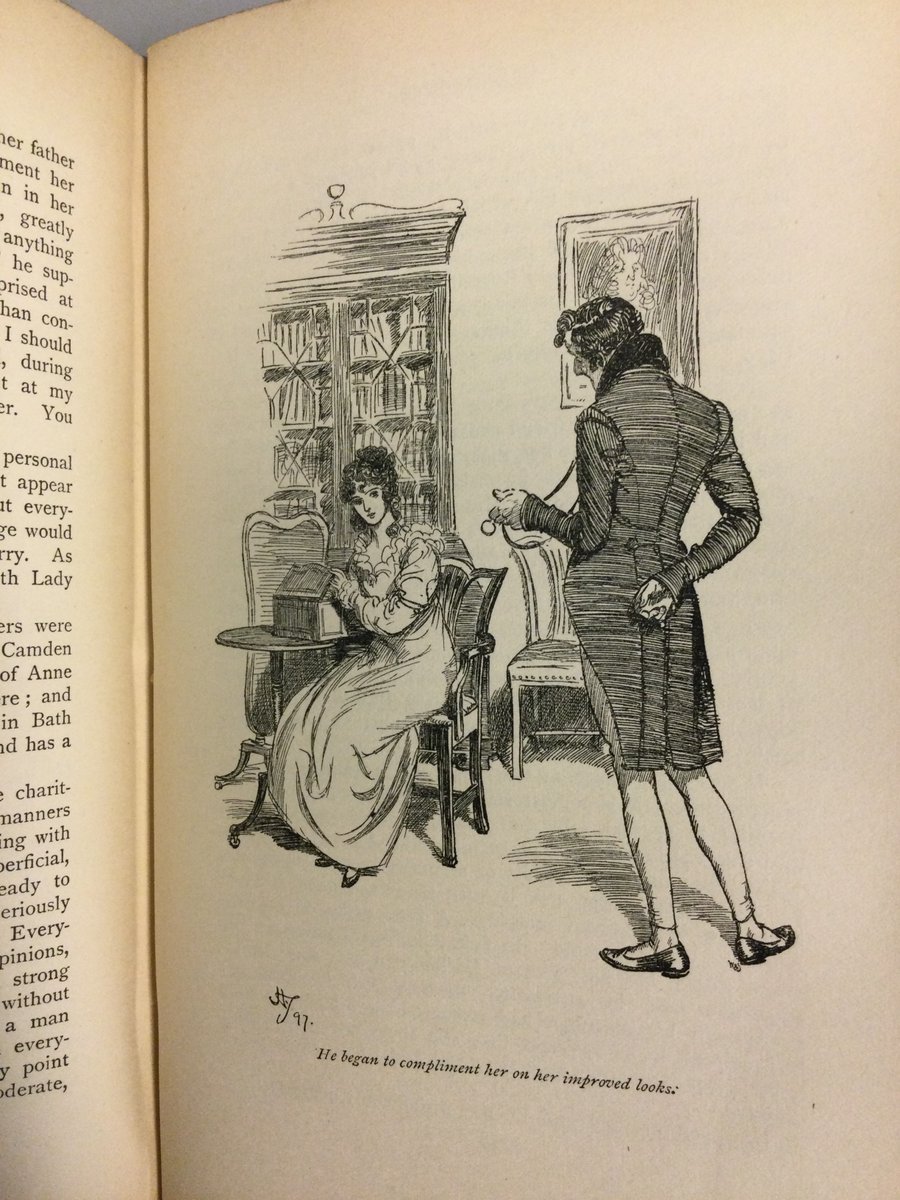 Have you seen new film adaptation of #Persuasion? This 1897 volume of #JaneAusten's Northanger Abbey and Persuasion is illustrated by #HughThomson. It is part of the Rufus Hawtin Hathaway Collection. #illustrations #1800s #rarebooks #rarebook #specialcollections