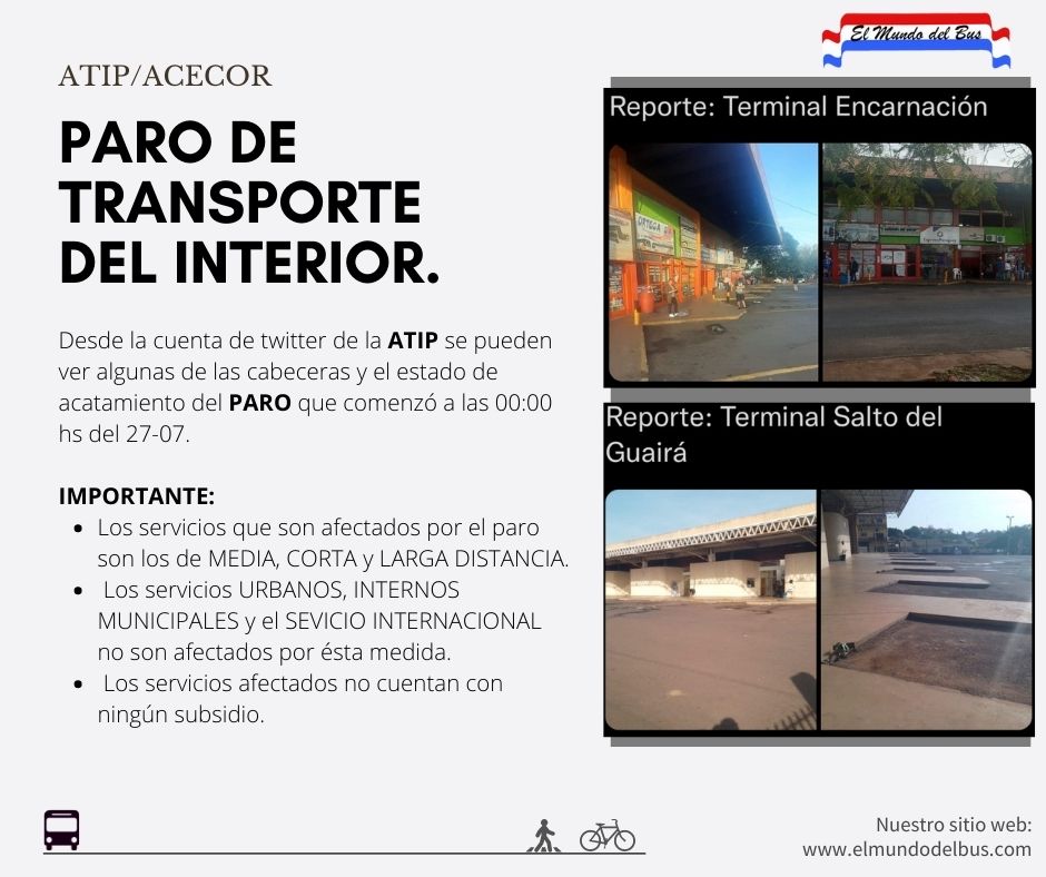 ⚠️PARO DE TRANSPORTE DEL INTERIOR.