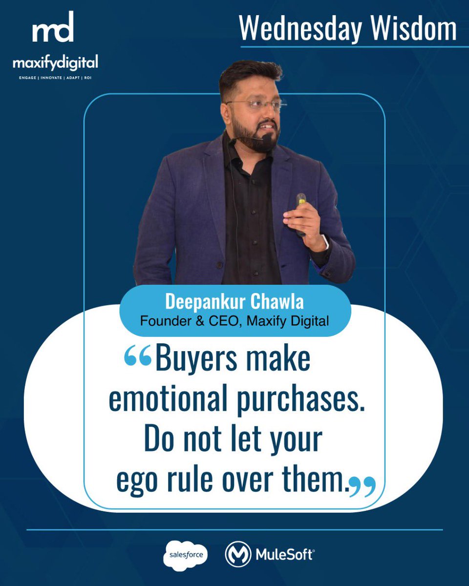 maxifydigital's tweet photo. Emotion is what really drives purchasing behaviors & decision-making in general.
Pull your emotional triggers to increase your #sales. Remember, an unchecked ego can leave a career dead in its tracks.
#wednesdaythought https://t.co/nolUMfwtqI