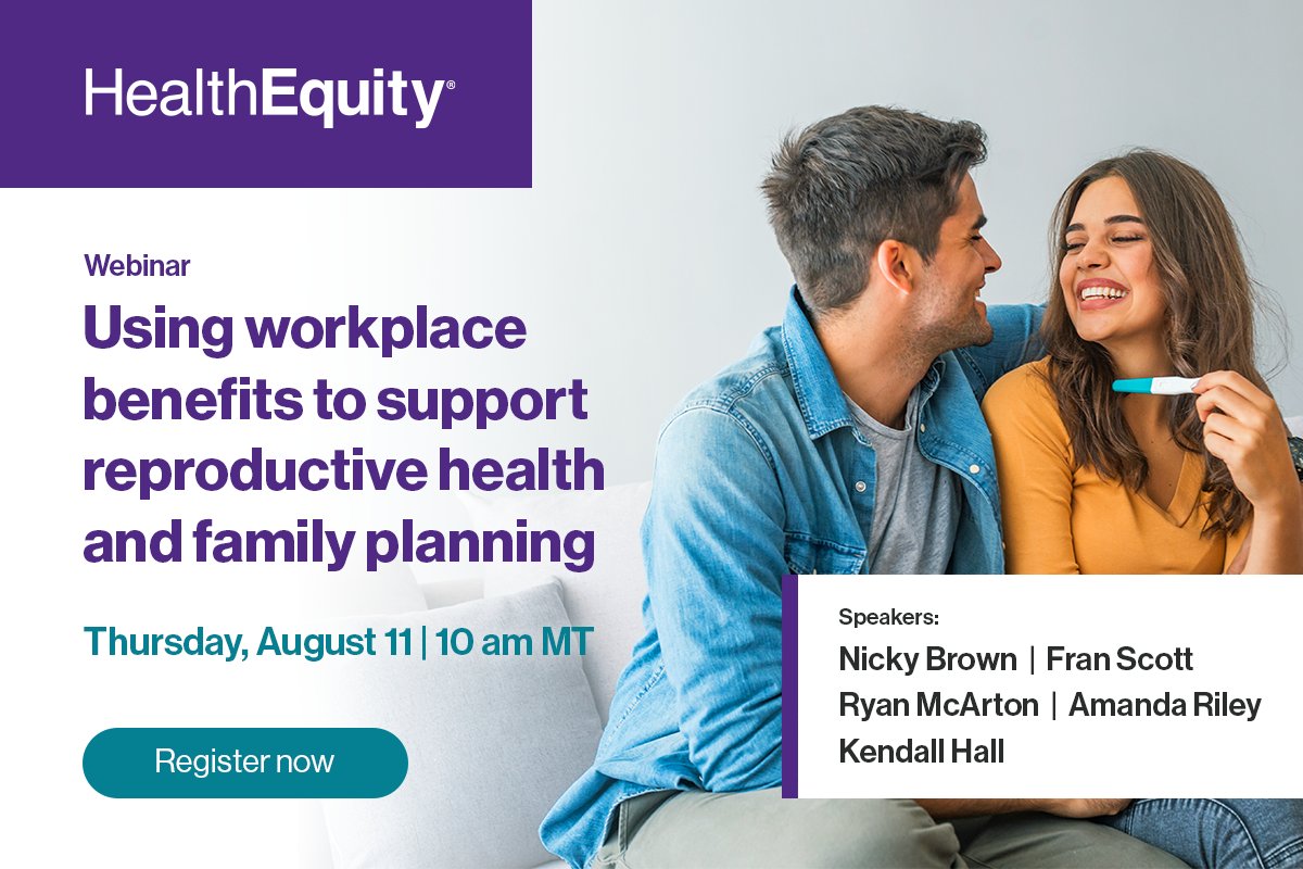 HealthEquity's tweet image. 💡 Employers and Benefits Administrators: Join our #webinar on how #HSAs, #FSAs, and #HRAs provide options to help people take control of their #ReproductiveHealth. Register today 👉bit.ly/3B90c9x #DobbsDecision #Healthcare #Benefits #HR