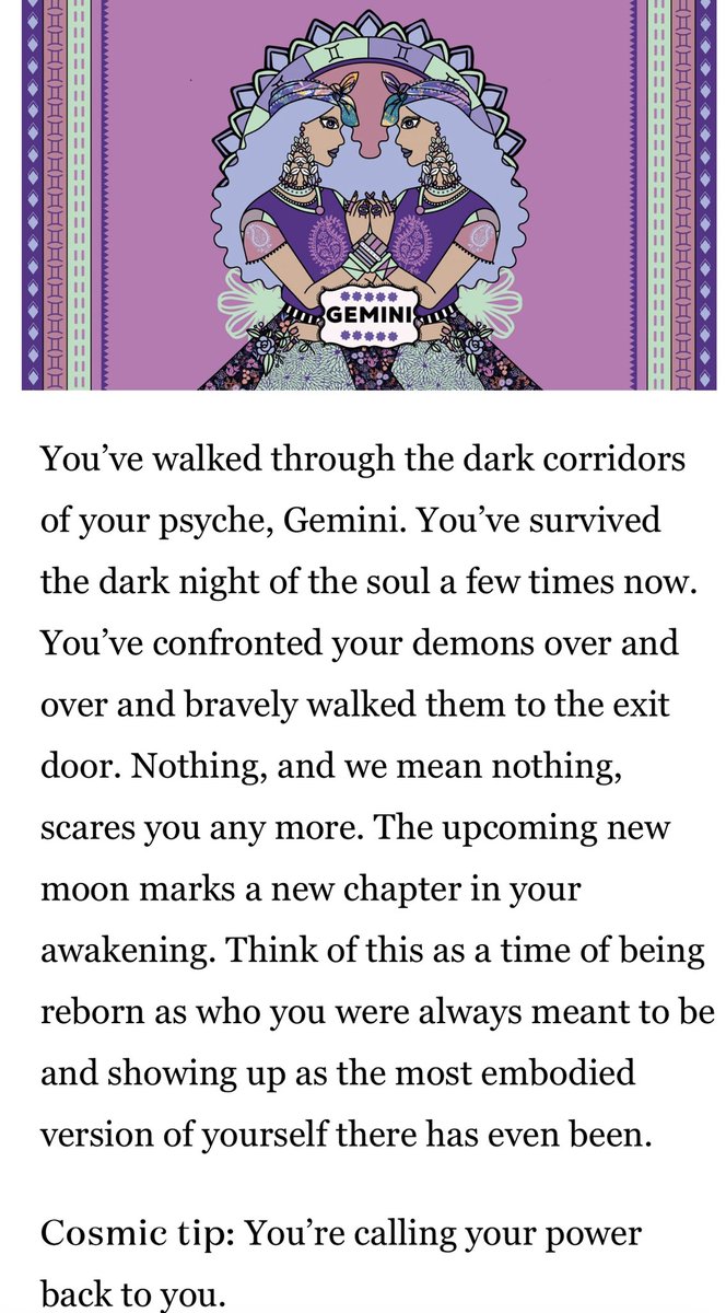 dmwaldron's tweet photo. Spot on Horoscope for me. #Gemini #twins #goodevil #airsign https://t.co/HFEYcKKRD1