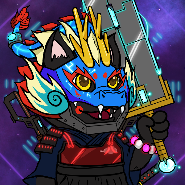 Meet my <a href="/kamitamanft/">KamiTama</a> "Kamurai" who's always ready for battle (discord jacobthefu#2526) #Kamitama #NFTCommunity