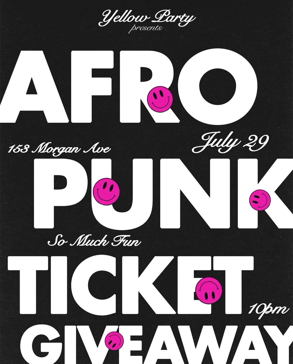 yellowpartynyc's tweet photo. We are giving away 4 free tickets to @afropunk Brooklyn this Friday 7/29 for So Much Fun :) @ourwickedlady see you there for a chance to win! https://t.co/f8vmwGLGSG