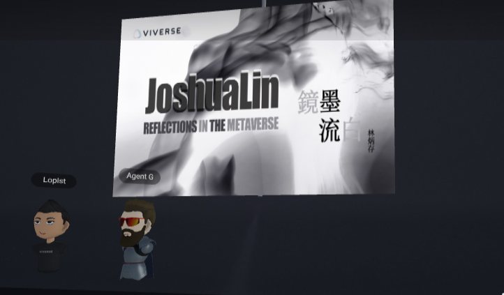 Reva19898692's tweet photo. I am so happy that I was able to attend @jjoshualin exhibit! Such beautiful art. Elegant and vibrant! I found a few agents to pose for some pictures too! @ReclaimMirth @invisiblebank you both look great in the Metaverse! @Agent1XYZ Thank you!!! https://t.co/lRKjk5qmXM