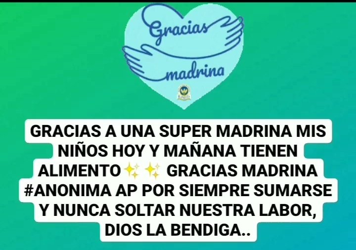 GRACIAS A UNA SUPER MADRINA MIS NIÑOS HOY Y MAÑANA TIENEN ALIMENTO✨✨ GRACIAS MADRINA #ANONIMA AP POR SIEMPRE SUMARSE Y NUNCA SOLTAR NUESTRA LABOR, DIOS LA BENDIGA..🙏🙏🙏 Seguimos necesitando apoyo, quién desee SUMARSE bienvenido sea .🙏