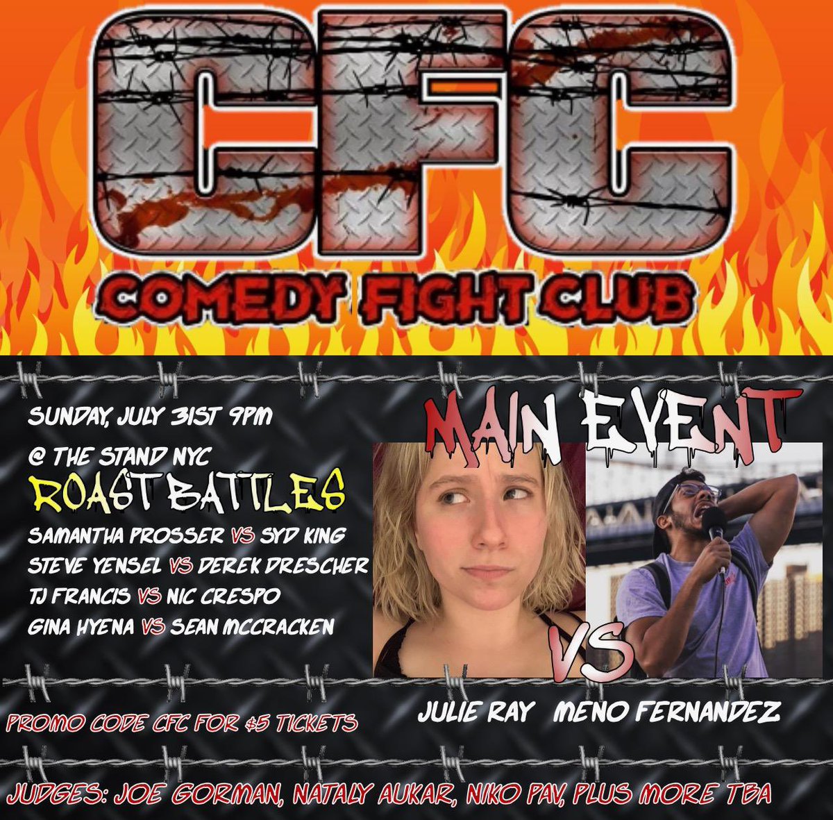 SUNDAY!! Don’t miss out on the last CFC of the Summer!! Closing out the summer strong by heading to @TheStandNYC tix link is up and we’ve already got some tix sales so don’t wait!! The hottest show of the year in the hottest club with the hottest line up See you in the arena