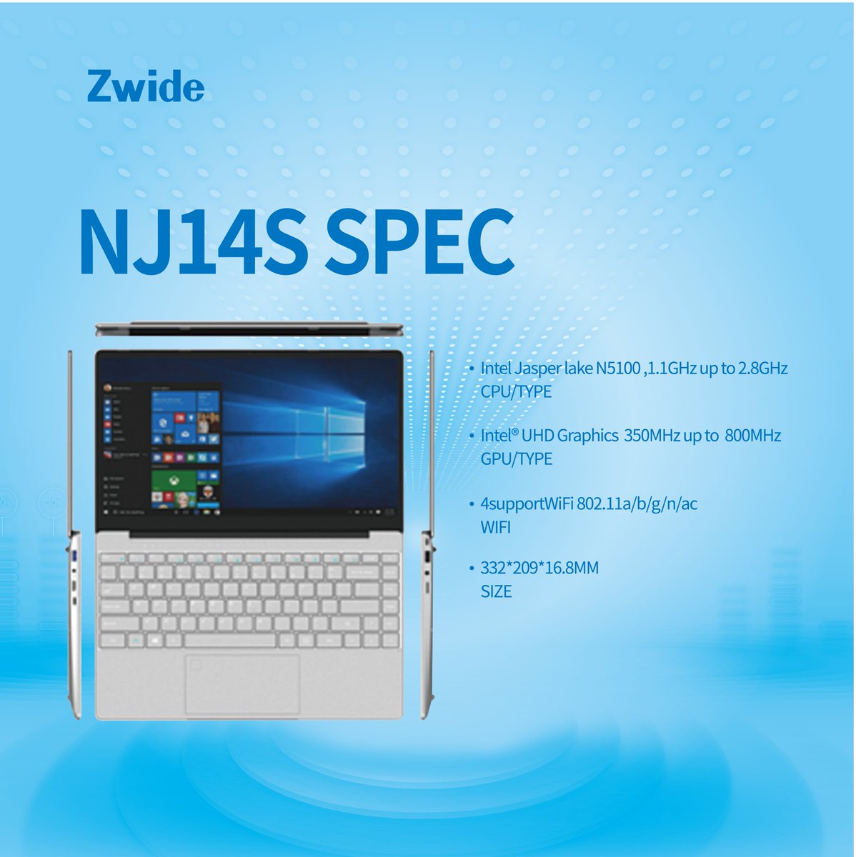 ZwideTech's tweet image. ZWIDE high quality notebook PC - NJ14S
ODM/OEM services are very welcome globally.

Storage 
RAM 4GB ROM 64G Support TF Card MAX 128G, SSD MAX 1TB

#notebookpc #notebookcomputer #notebookcomputerfatory #notebookoem #notebookodm #notebookpc #compter #intel