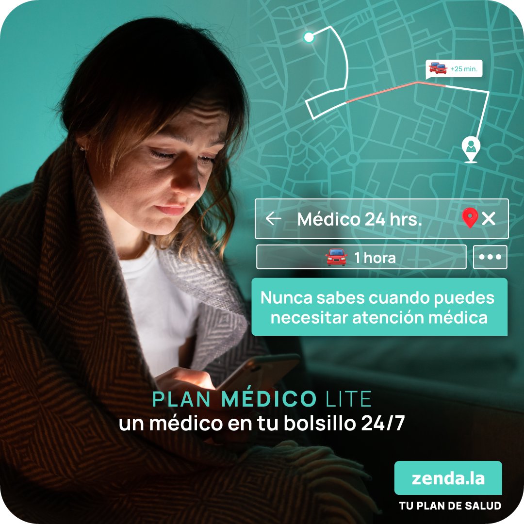 Atención médica en línea y examen de química sanguínea con el nuevo Plan Médico Lite de Zenda.la. Todo por $55 al mes 😎. ¡Contrátalo ahora!