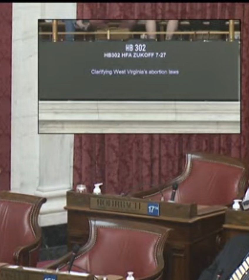 sydneemcelroy's tweet photo. A terrible piece of legislation that removes bodily autonomy from people who can become pregnant is currently being debated in the WV House and here is my representation, my voice, in that room: an empty chair. https://t.co/xsJc0JhTEd