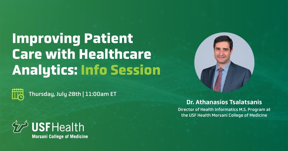 biskeducation's tweet photo. ✨Tomorrow✨, Thursday, July 28, 11 a.m.–12 p.m. ET, our partner @USFHealth will host a FREE info session on their healthcare analytics graduate programs. Reserve your virtual seat here: https://t.co/mXMNNmz6wE
#healthIT #healthdataanalytics #Bisk #usfhealth
@biskeducation https://t.co/DeLpT0XJAr