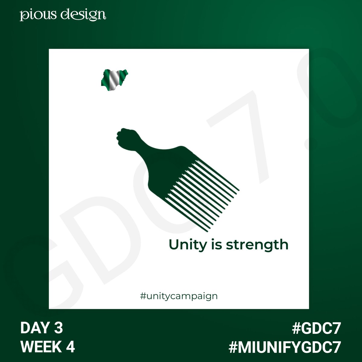 _themarha's tweet photo. It's day 3.
The brief is about the coming election.
May the best person emerge.
Have you ever seen a comb working effectively after losing some of its teeth?
We need to come together and have a single voice.
What do you think about the design?
@Miunify
#gdc7 https://t.co/11z6bEiT3q