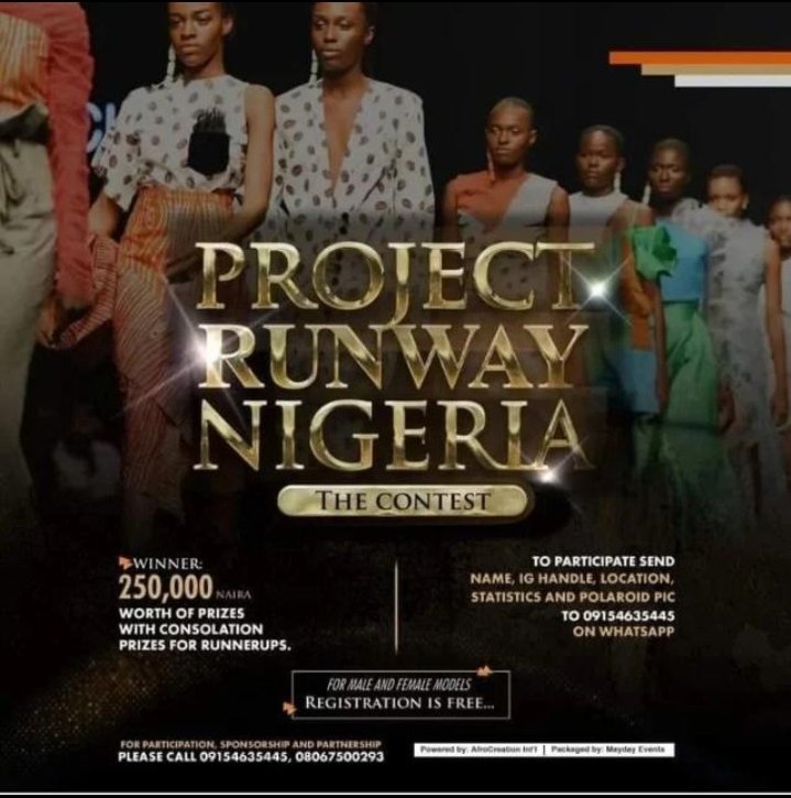 afrocreation_l's tweet photo. This is for models in Nigeria,  grab this opportunity and become a star 🌟 https://t.co/hxmvdyJabf