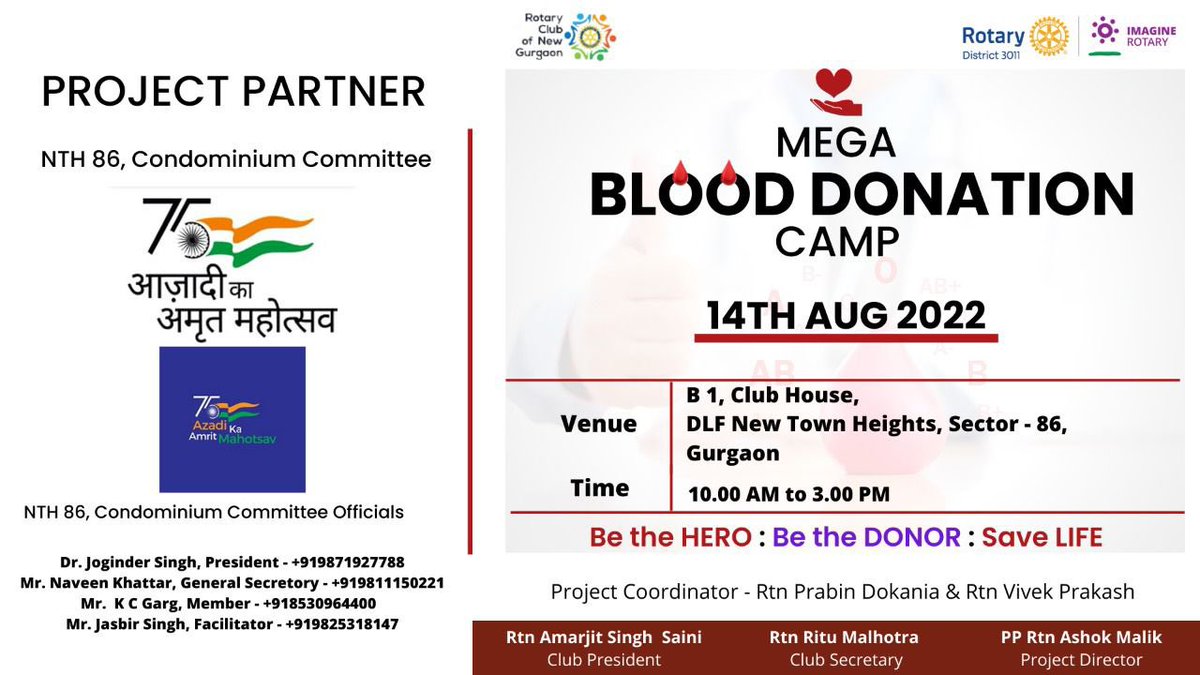 Our upcoming #BloodDonation camps.  
#donateblood #savelife
<a href="/RIDistrict3011/">Rotary District 3011</a> #ImagineRotary #PeopleofAction