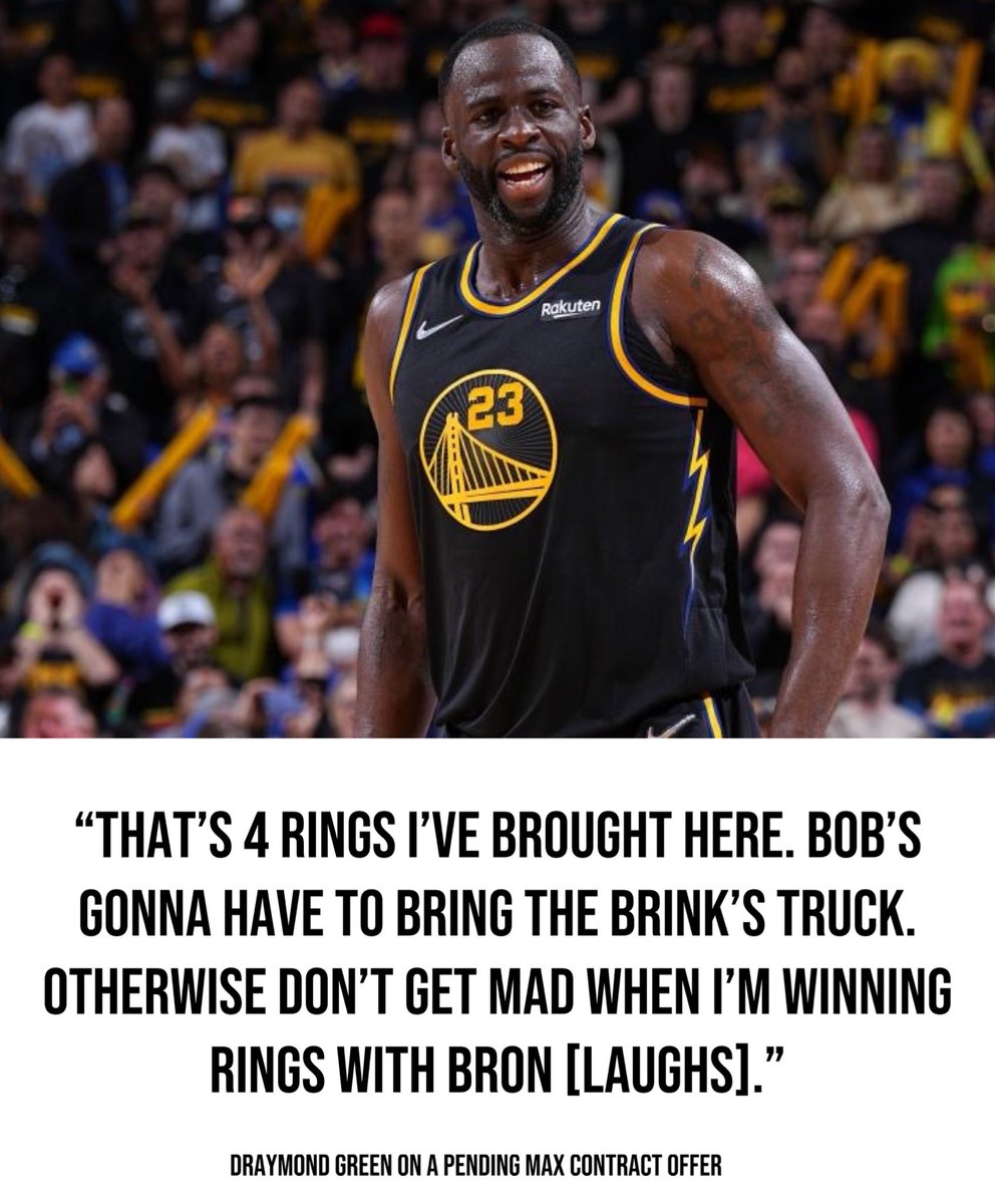 BallsackSports's tweet photo. Draymond Green threatens to team up with LeBron if not offered a max extension 👀 https://t.co/hwBVOyrBW9