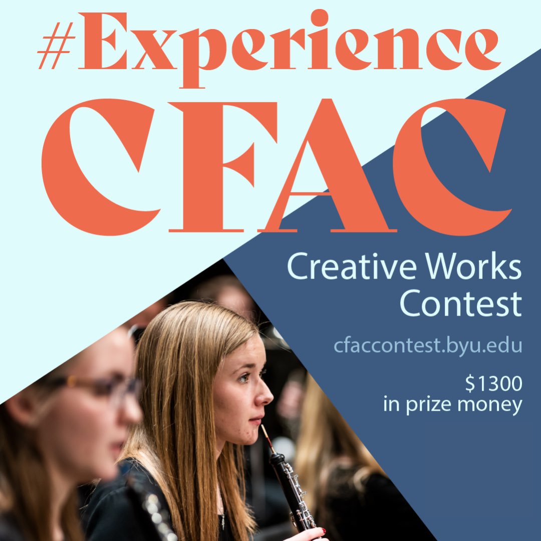 If you studied abroad, got an internship, or created a project during the 2021-2022 academic year, submit an entry into the essay contest or visual media contest!
Six lucky students will win a cash prize. Learn more and submit your story here: cfac.byu.edu/experiential-l…