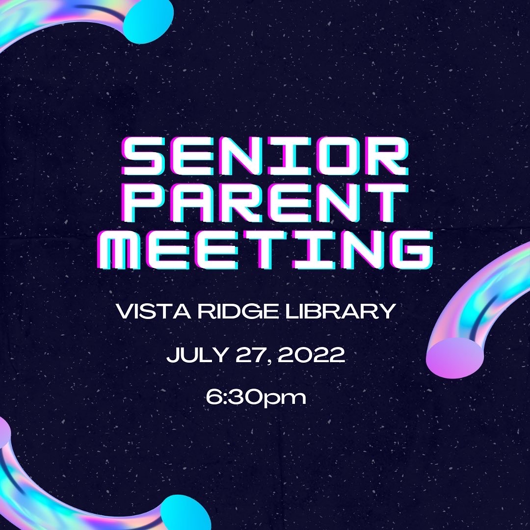 VistaRidgeHS's tweet image. Come join us TONIGHT Wednesday, July 27 for our first OFFICIAL parent meeting! #VRHS2023

What we’ll talk about:
👉🏼Introduce the 2023 Parent Board
👉🏼Learn about planned Fundraisers/Events for the year
👉🏼Sign up to volunteer in EVERY WAY POSSIBLE!
