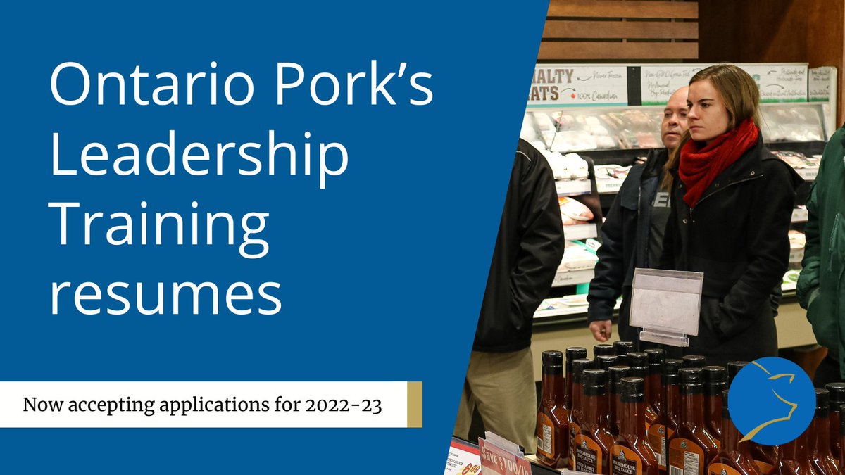 All producers interested in advancing themselves in their leadership journey are encouraged to apply. Spaces are limited and going fast. The cost of the program will be covered by Ontario Pork.

For more information and to apply, please visit: ontariopork.on.ca/Communications… #OntAg