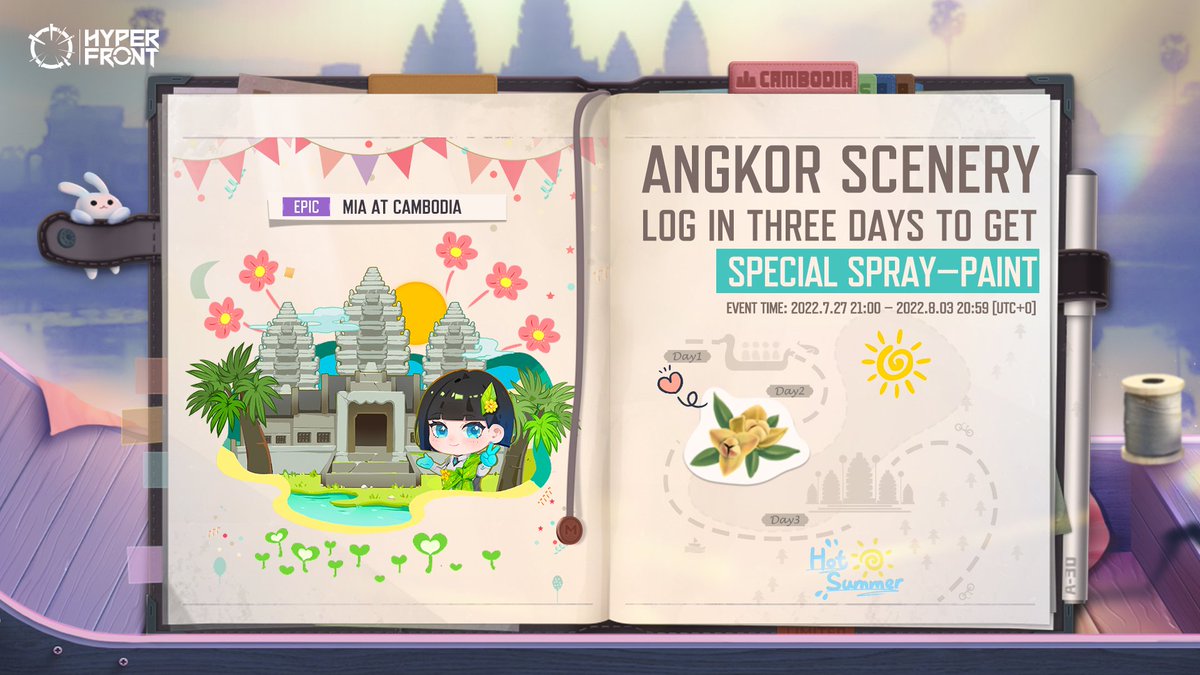 HyperFrontBr's tweet image. 🇰🇭As viagens de Mia a trouxeram para o Camboja! Ela já mergulhou na história de Angkor Wat... 

🤩 Nos próximos 7 dias, faça login por um total de 3 dias para receber a tinta spray exclusiva do evento Angkor Scenery. 

Não deixe de participar!