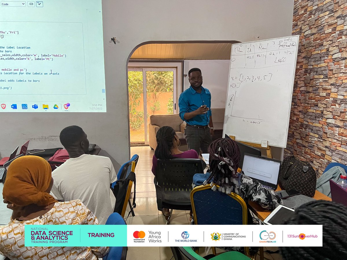 131SFH's tweet image. Today's training saw the trainees creating visualizations from scratch in #python using the #Matplotlib library. Some charts plotted include line plot, pie plot, bar plot, box plot, histogram plot, etc.
#datascienceandanalytics #DataScience #Analytics #Python #datavisualization