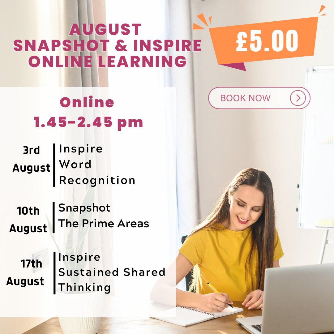 Celebrate Summer with new ideas and skills. A little daily inspiration...Save Money! Save Time! 
Our August 1 Hour Introductory Courses at the low price of just £5 only. 

⭐Book Here⭐ earlyyearsleadership.co.uk/shop/

#cpd #earlyyearsyeacher #nurserymanager #nurserypractitioner