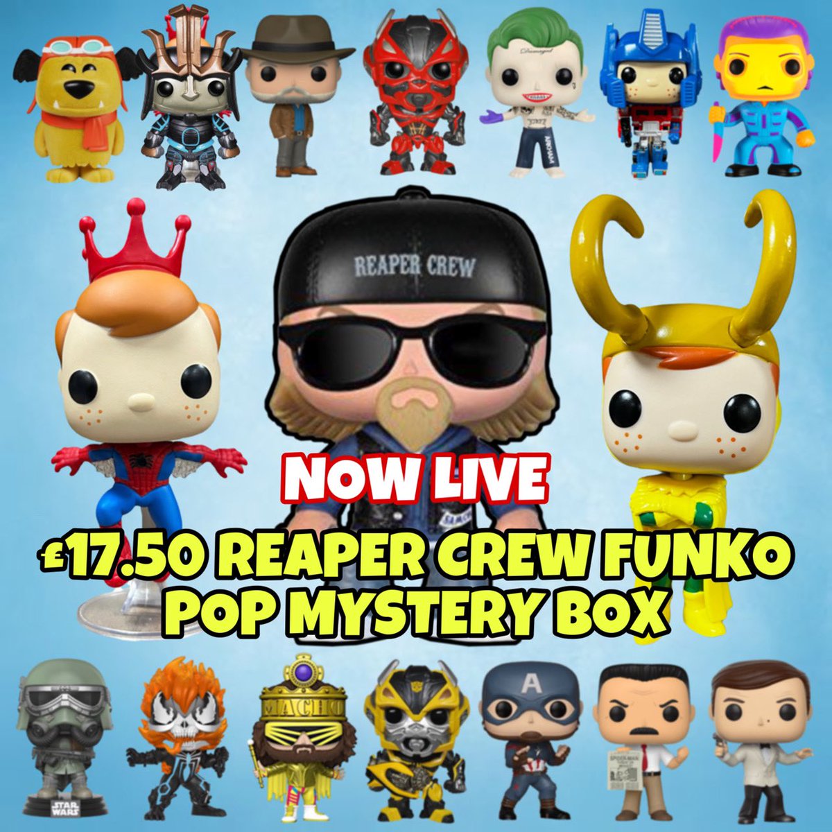 BoxedToys's tweet photo. 🔥 £17.50 Reaper Crew Funko Pop Mystery Box Is Now Live To Purchase At DBT 

⏰ Now Live To Purchase 
💵 Just £17.50 Each 
📦 UK Standard Shipping FREE On 6+ Boxes 

https://t.co/mwFyu5kTOY

#dbt #doubleboxedtoys #funko https://t.co/z7U6MvOfSO