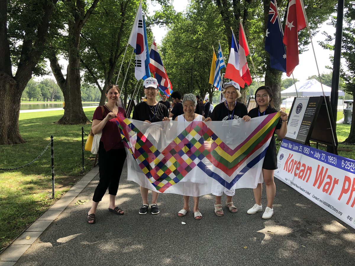69 years after the armistice agreement was signed to end the hostilities of the Korean War, the conflict has still not ended. 

<a href="/WomenCrossDMZ/">Women Cross DMZ is @womencrossdmz.bsky.social</a> &amp; partners attended the dedication of the Wall of Remembrance at the Korean War Veterans Memorial to call attention to this unending war!