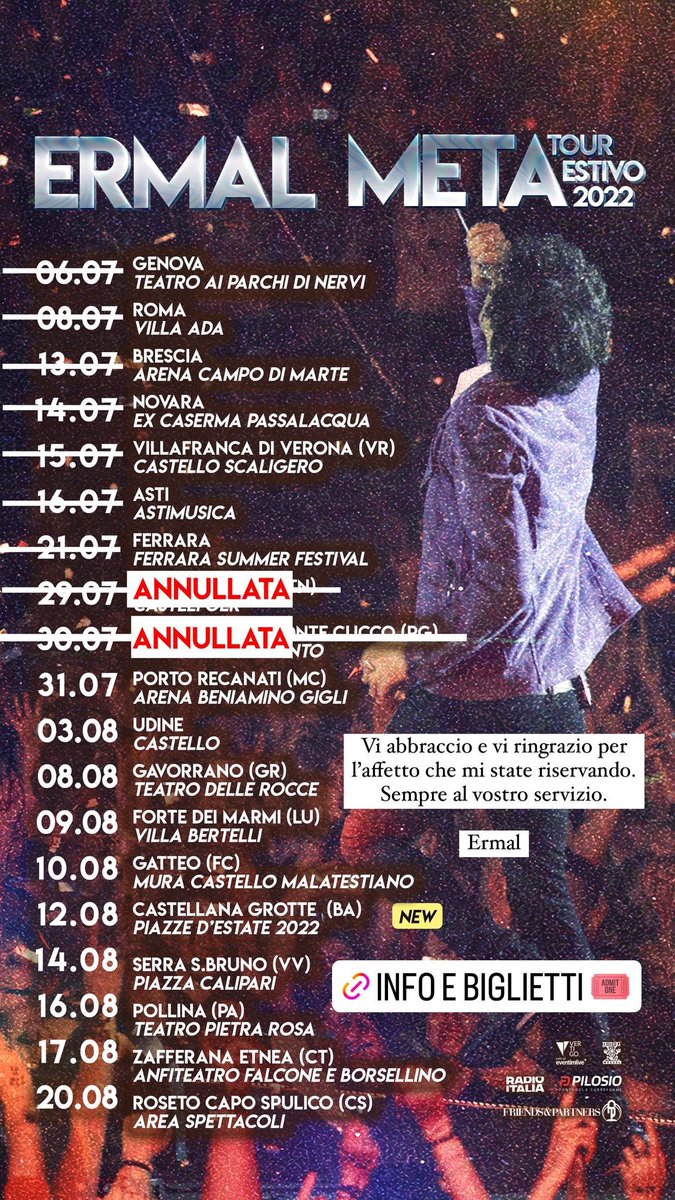 LuciaMirra2's tweet photo. Ermal e noi sempre al tuo servizio invece. Mi dispiace per questa bruttissima situazione e per le date annullate per e te e per tutti gli altri, un abbraccio❤️. Ermal e tu rimettiti presto per tornare più forte di prima 💪💛 #ErmalMeta #MaiSolo #ForzaErmal @MetaErmal @famedalupi https://t.co/GRtPJ1BD7Y